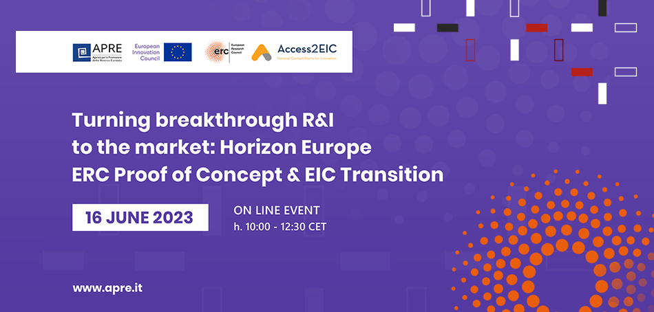 Turning breakthrough R&I to the market: Horizon Europe ERC Proof of Concept  & EIC Transition